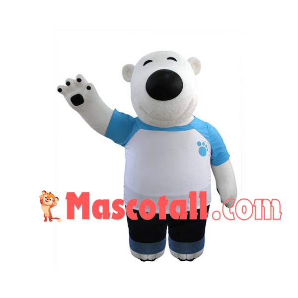 Kind-hearted Big White Bear Bobby Mascot Costume