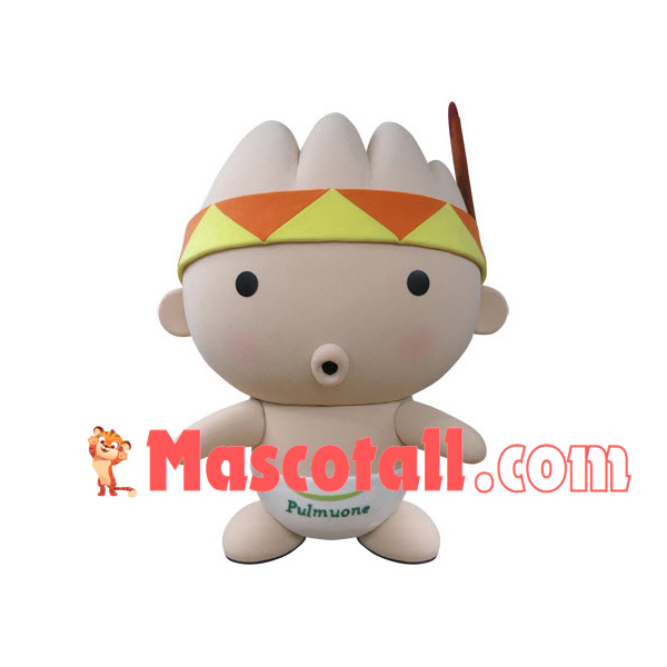 Naked Baby With Kerchief Mascot Costume