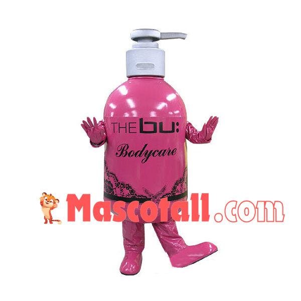 Pink Plastic Press Bottle Mascot Costume