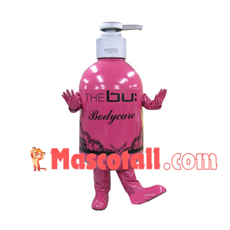 Pink Plastic Press Bottle Mascot Costume