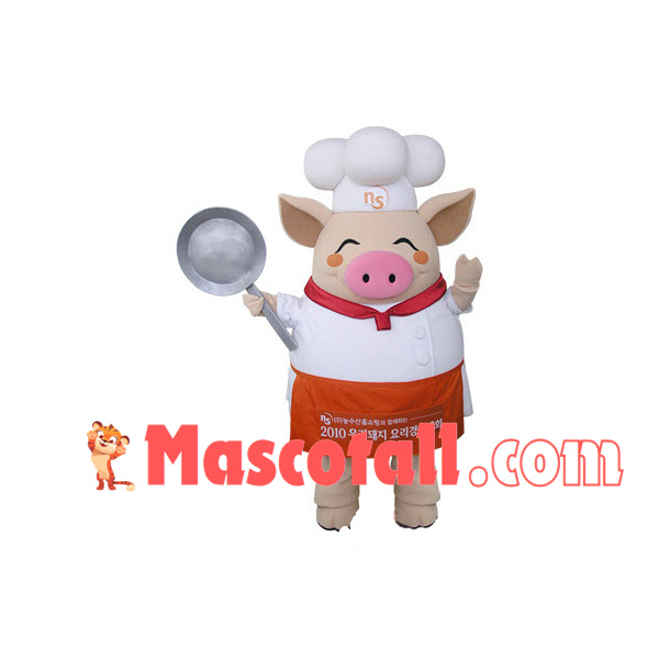 Pig Chef of Korean Restaurant Mascot Costume