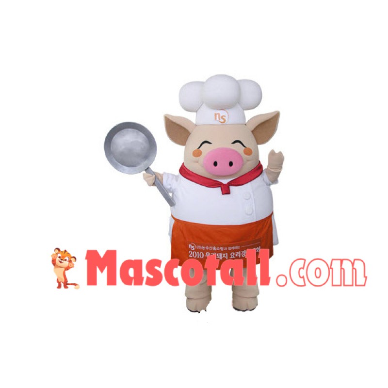 Pig Chef of Korean Restaurant Mascot Costume