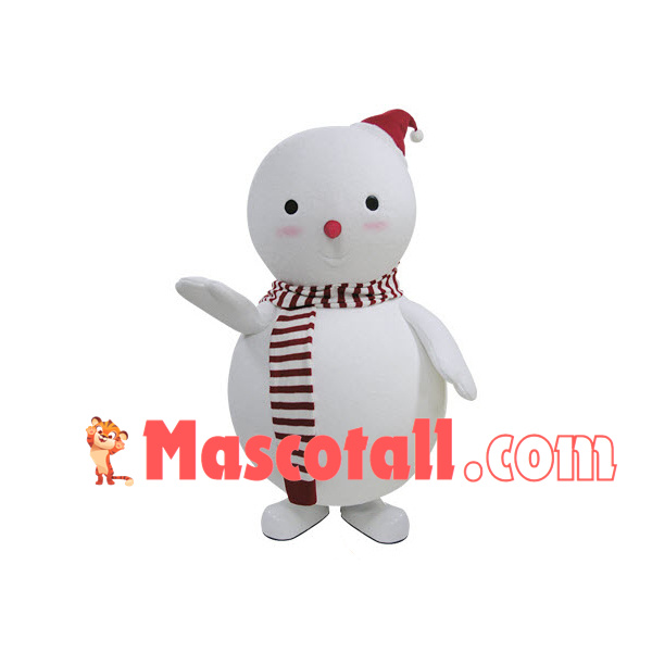 Vivid Christmas Blush Snowman Mascot Costume
