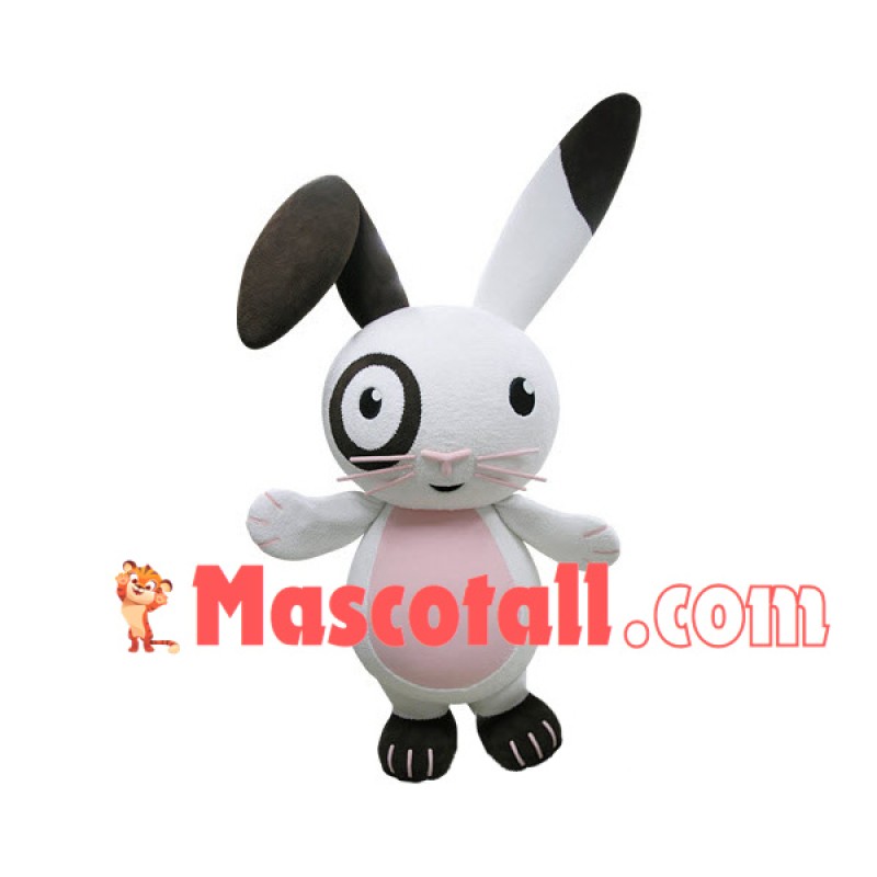 Cute Cartoon Soft White Bunny Mascot Costume