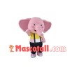 Pink Elephant Baby In Short Top Mascot Costume