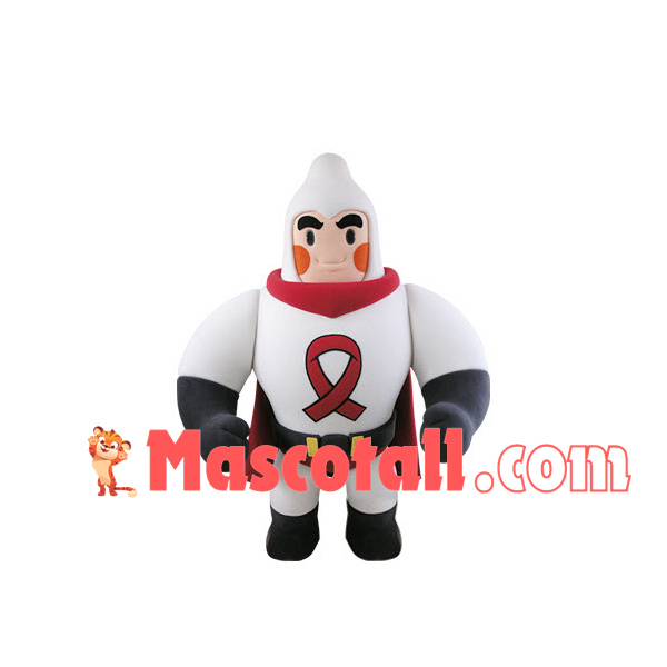 The Muscular White Super Man Mascot Costume