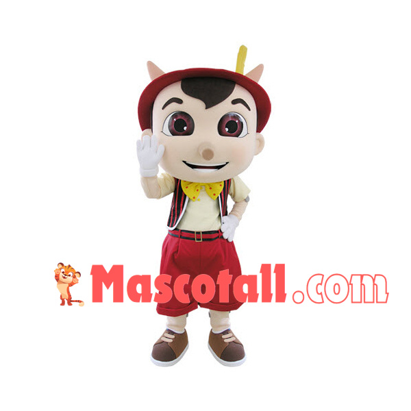 Little Boy In Loose Shorts Mascot Costume