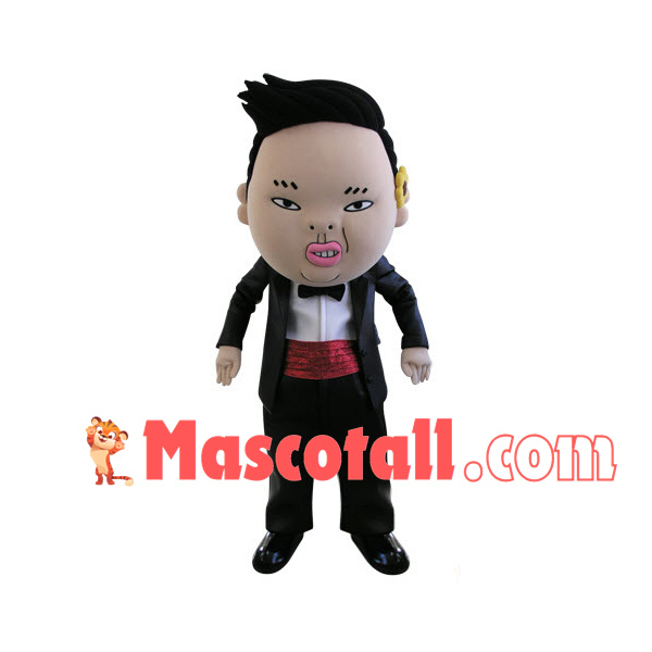 Fat Musician With Disdainful Expression Mascot Costume