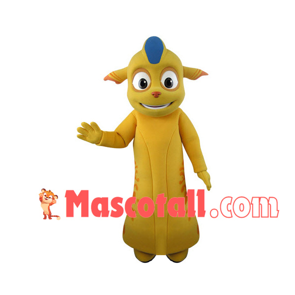 Peaceful Yellow Alien Mascot Costume