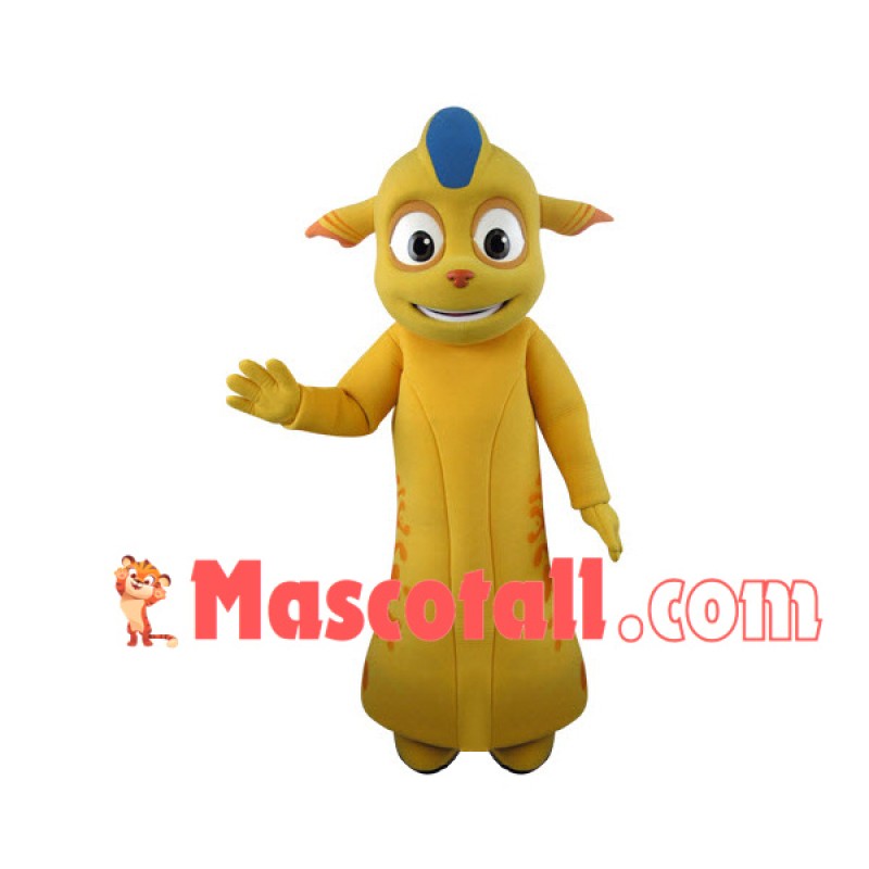 Peaceful Yellow Alien Mascot Costume