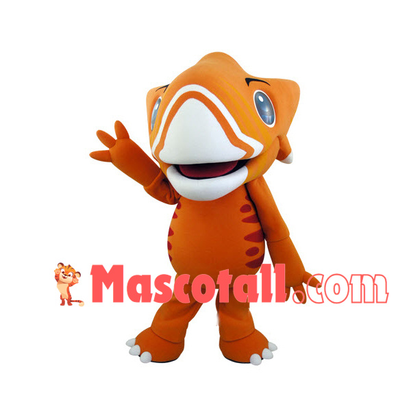 Orange Parrot-billed Dinosaur Baby Mascot Costume