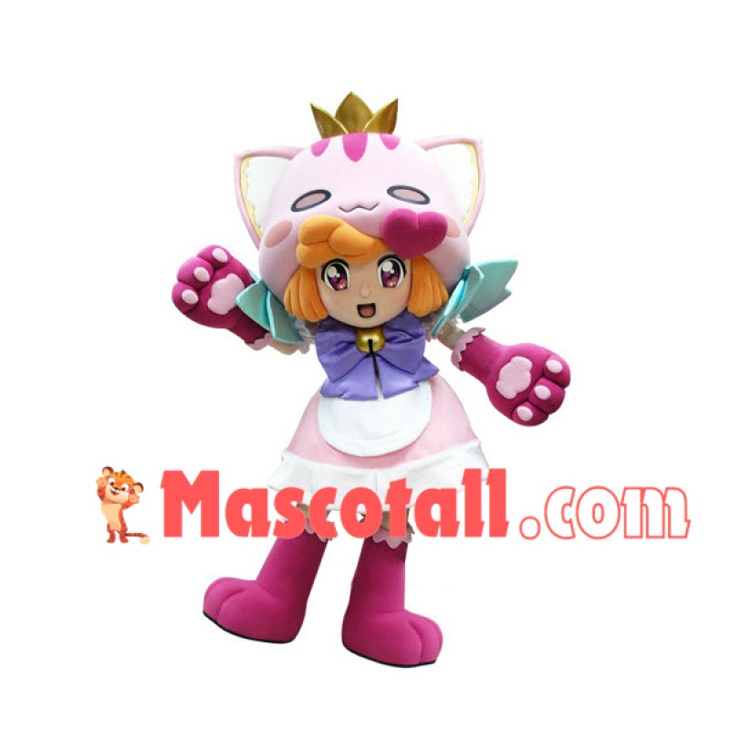 Transformed Cat Girl Miko God Rico Mascot Costume