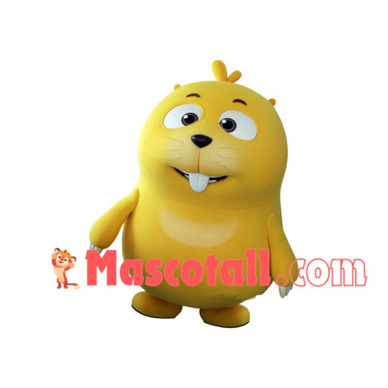 Cartoon Little Yellow Groundhog Mascot Costume