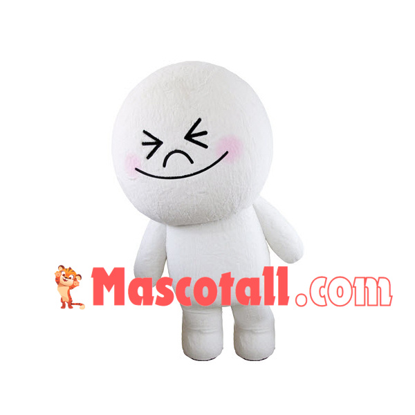 Rumpled Smiling Snowman Doll Mascot Costume