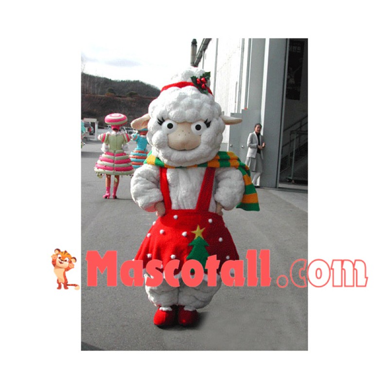 Christmas Sheep Mascot Costume for Outdoor Party