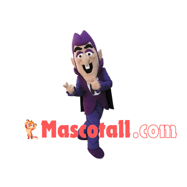 Purple-haired Wizard Elf Mascot Costume