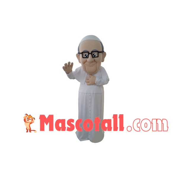 Compassionate Church Old Priest Mascot Costume