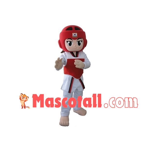 Teen Girl Athlete of Japanese Karate Mascot Costume