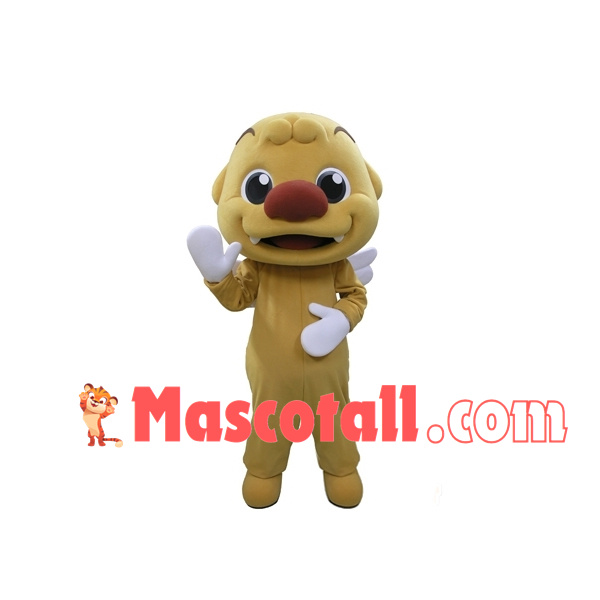 Cartoon Big-nosed Baby Lion With Wings Mascot Costume