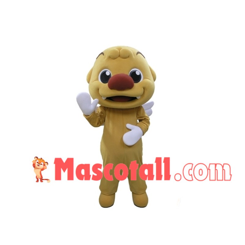 Cartoon Big-nosed Baby Lion With Wings Mascot Costume