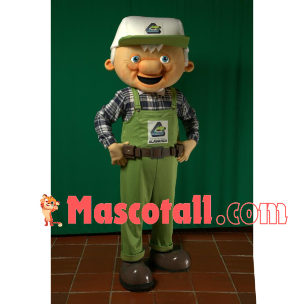 Old Employee of Community Recycle Bin Mascot Costume