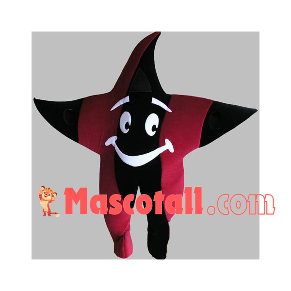 Red & Black Star Doll Cartoon Mascot Costume