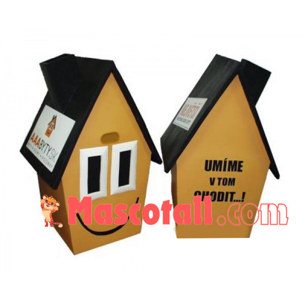 Firm Cartoon Smiley Dirt House Mascot Costume