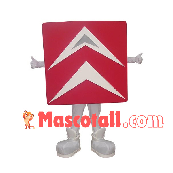 Conspicuous Red Direction Sign Mascot Costume