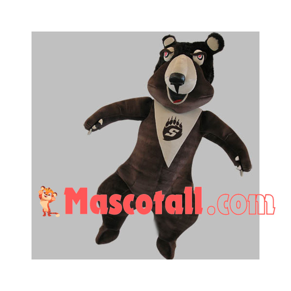 Jumping Brown Bear of High School Mascot Costume