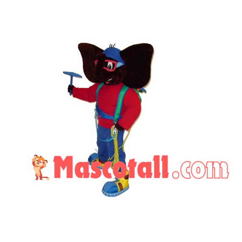 Challenging Climber Elephant Mascot Costume