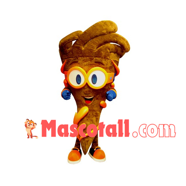 Entrusted Brown Torch Cartoon Mascot Costume