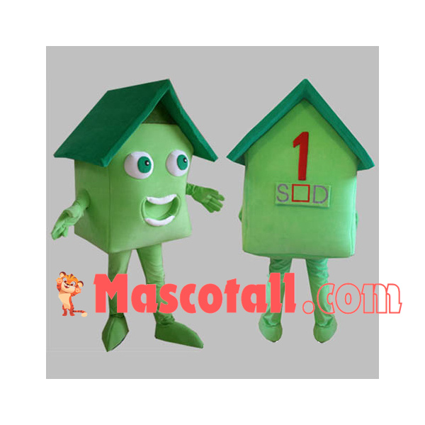 Green Meadow Eco-friendly House Mascot Costume