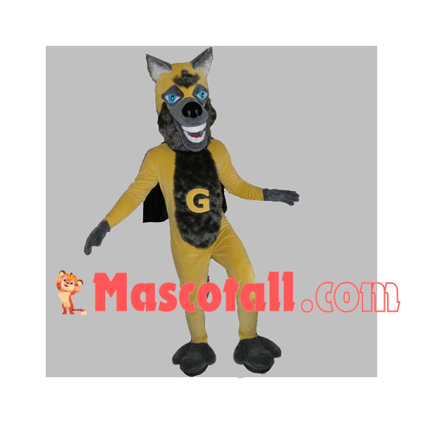 Quietly The Yellow Wild Wolf Mascot Costume