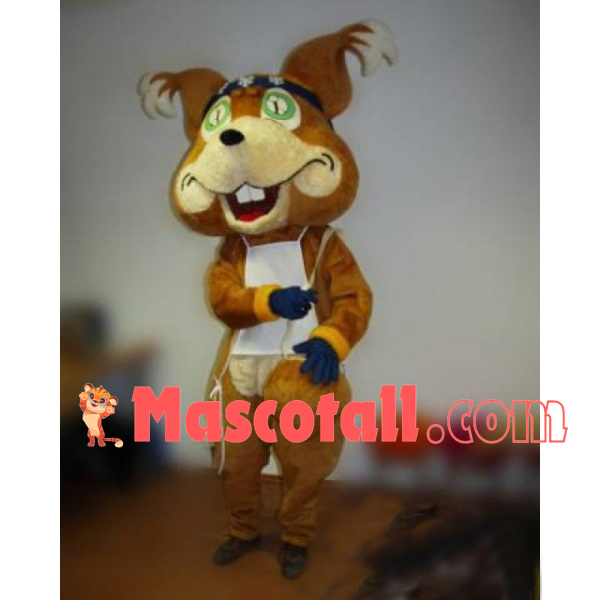 Diligent Chipmunk Carrying Bamboo Basket Mascot Costume