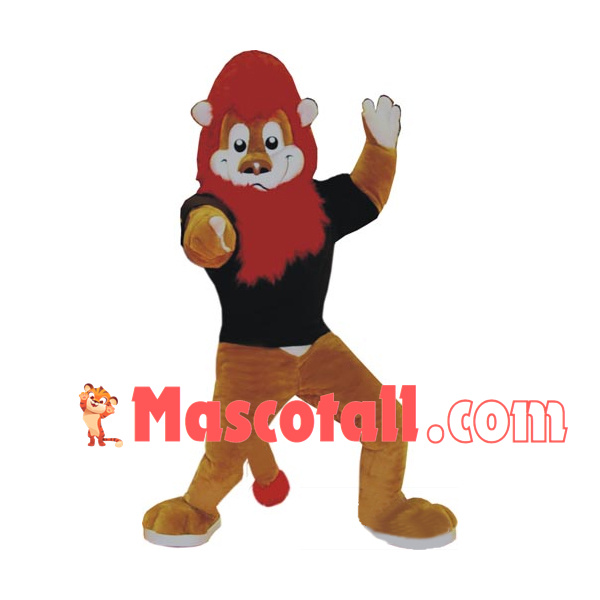 Guided Lion With Red Mane Mascot Costume