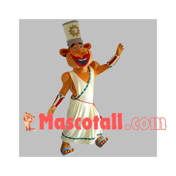 Muscular Monkey In Greek Dress Mascot Costume