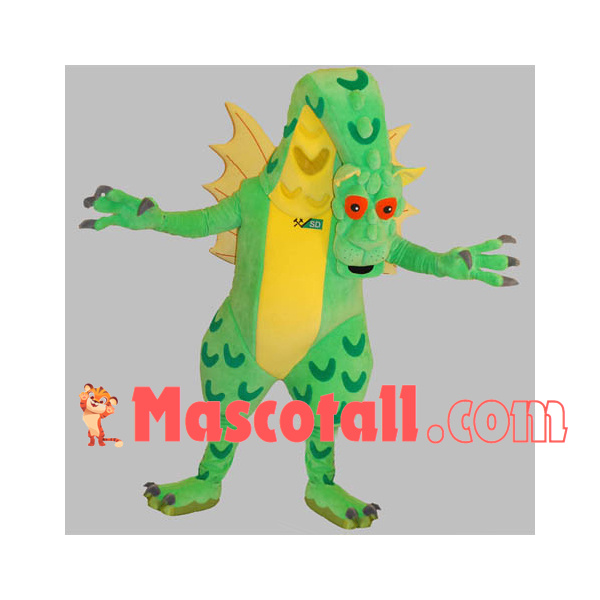 Majestic Sharp Claw Green Dragon Mascot Costume