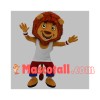 Sporty Lion Wearing Bracers Mascot Costume