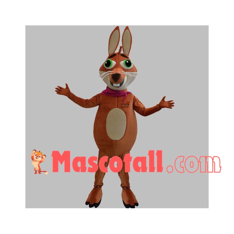 Kangaroo With Polka Dot Scarf Mascot Costume