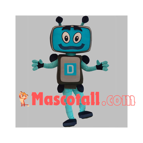 Old Television With Receiver Mascot Costume