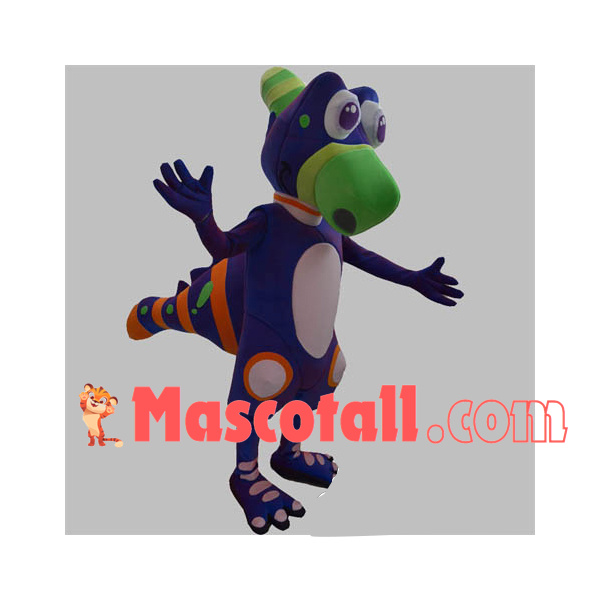 Little Purple Dinosaur With Parrot Beak Mascot Costume