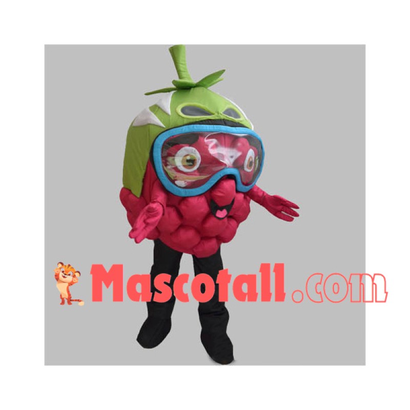 The Cranberry Wearing Goggles Mascot Costume
