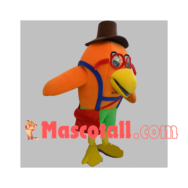 Mr Orange Bird Carrying Shoulder Bag Mascot Costume