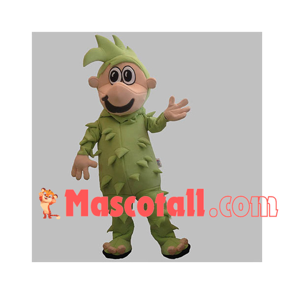 Green Monkey With Short Spines Mascot Costume