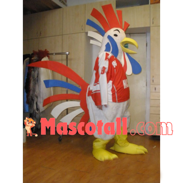Screaming Chicken With Three-color Comb Mascot Costume