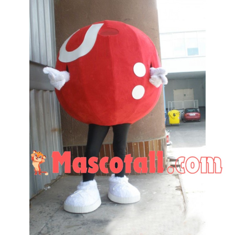 Red Warning Ball In Parking Lot Mascot Costume