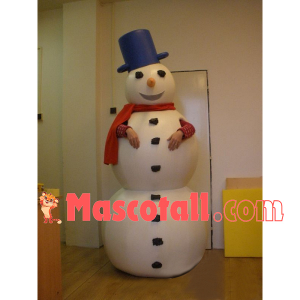 Stacked Cascading Snowman Mascot Costume