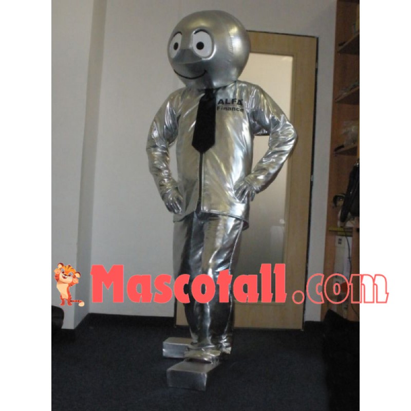 Scientific Silver Tin Foil Doll Mascot Costume