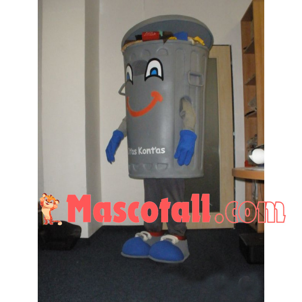 Full Tin Trash Bin Mascot Costume