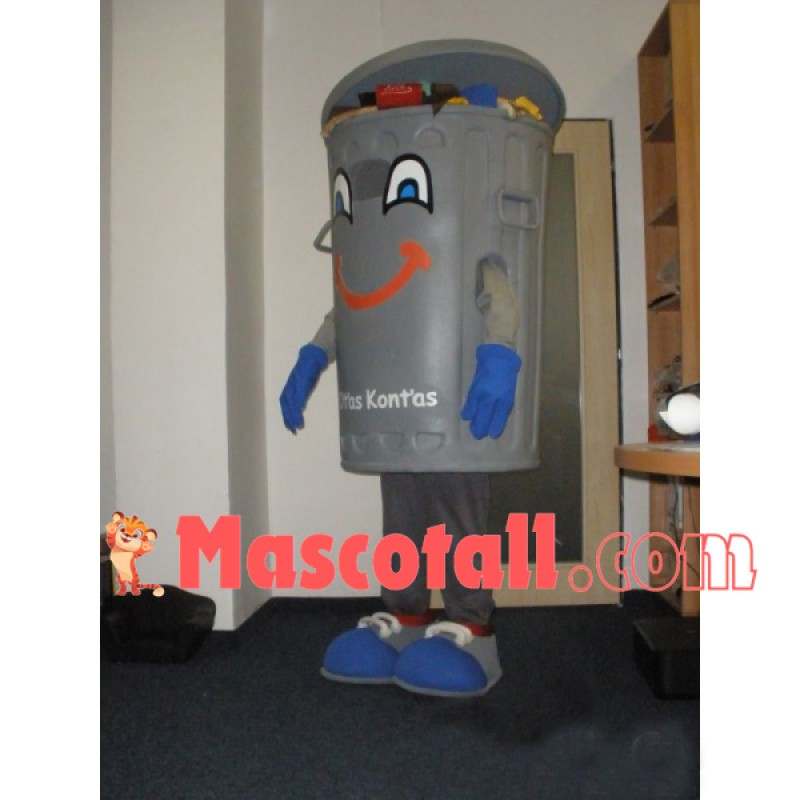Full Tin Trash Bin Mascot Costume
